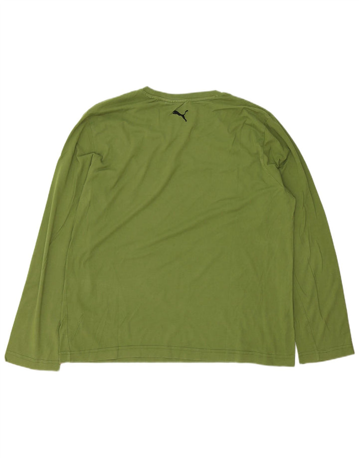 Puma Herren Graphic Top Langarm XL Grün Baumwolle
