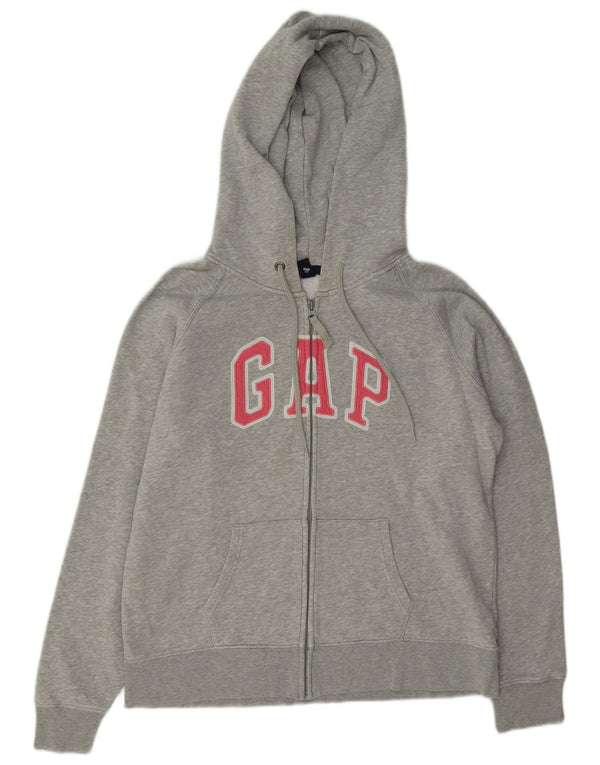 Gap Womens Graphic Zip Hoodie Pullover UK 18 XL Grau gefleckte Baumwolle