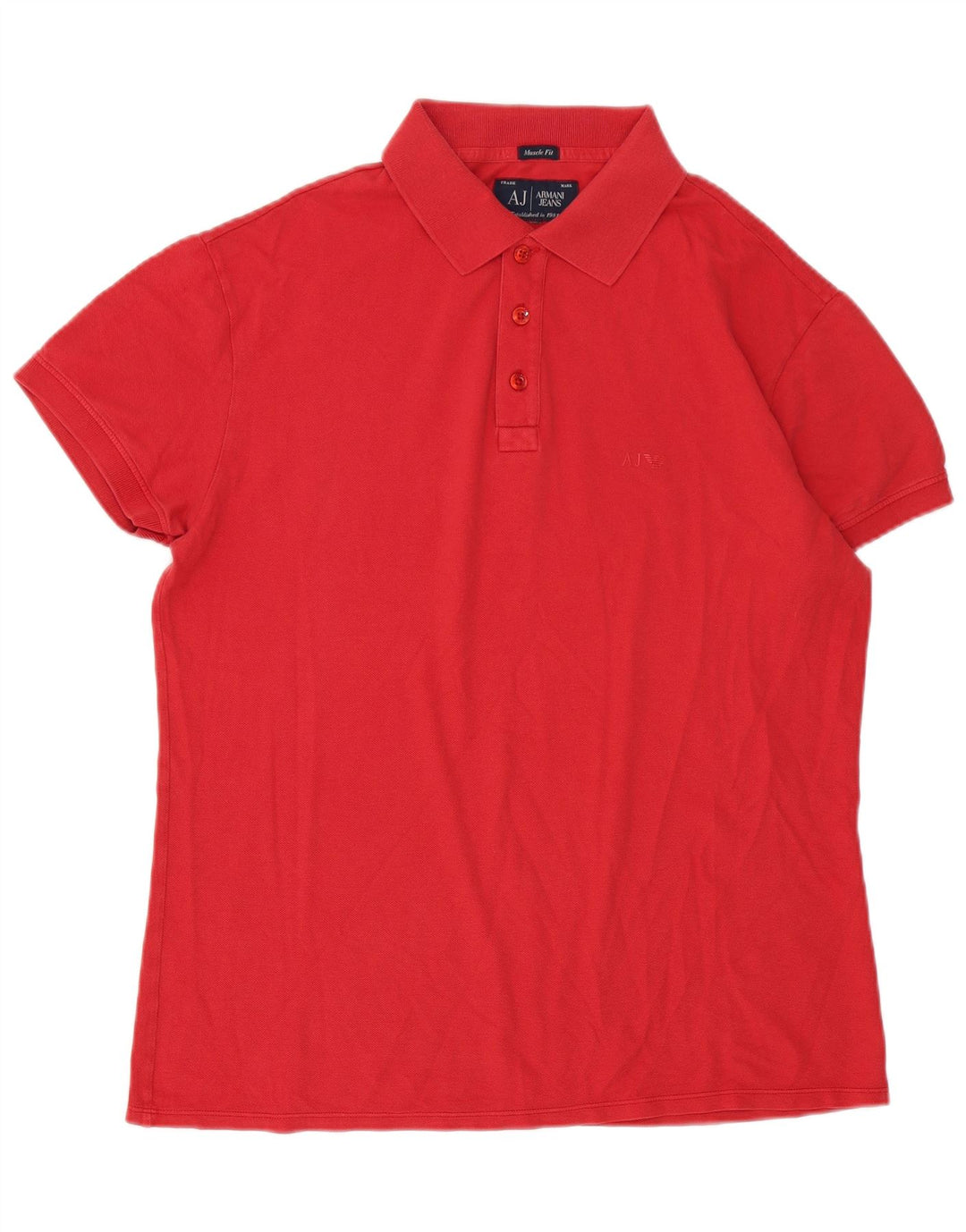 Armani Jeans Herren Muscle Poloshirt Large Rot