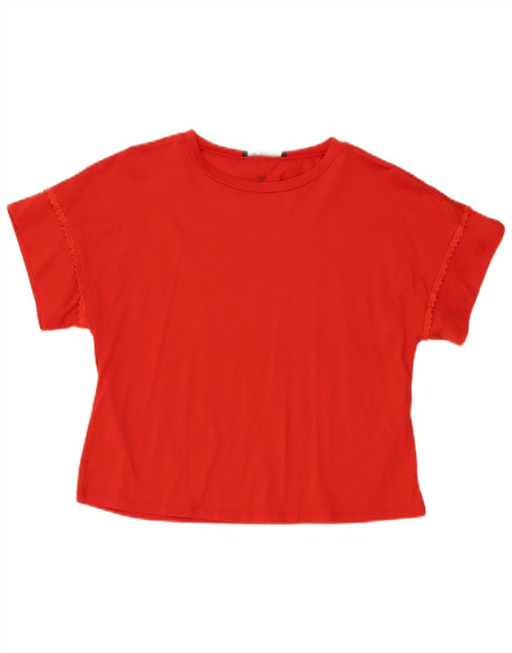 Max Mara Damen T-Shirt Top UK 14 Mittelrot