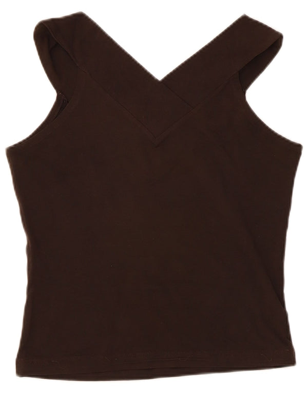Calvin Klein Jeans Damen Graphic Vest Top UK 10 Small Braun