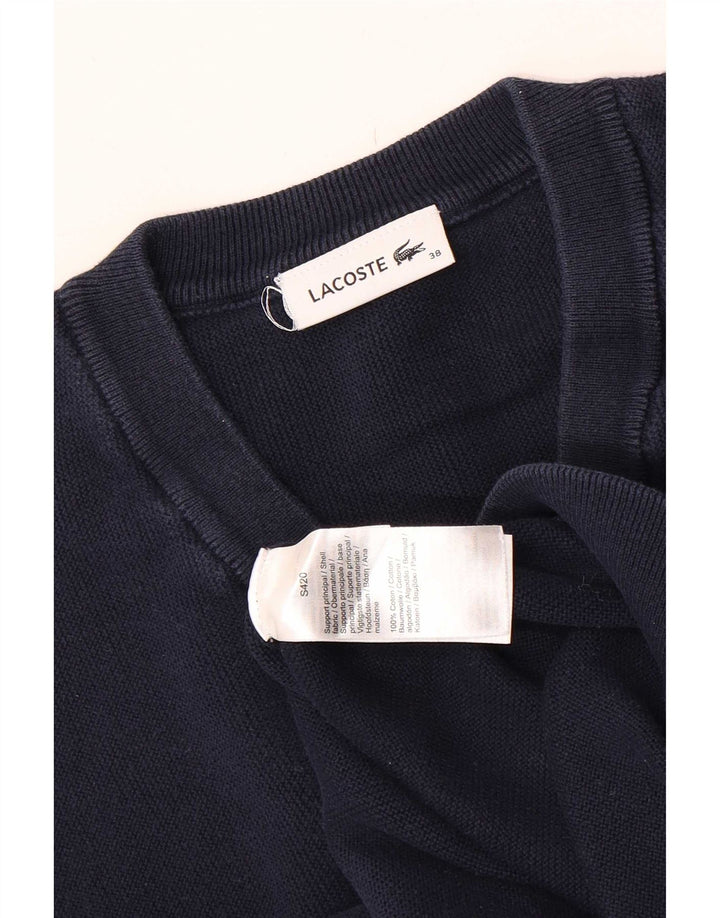 Lacoste Womens Crop V-Ausschnitt Pullover Pullover Größe 38 Medium Marineblau Baumwolle