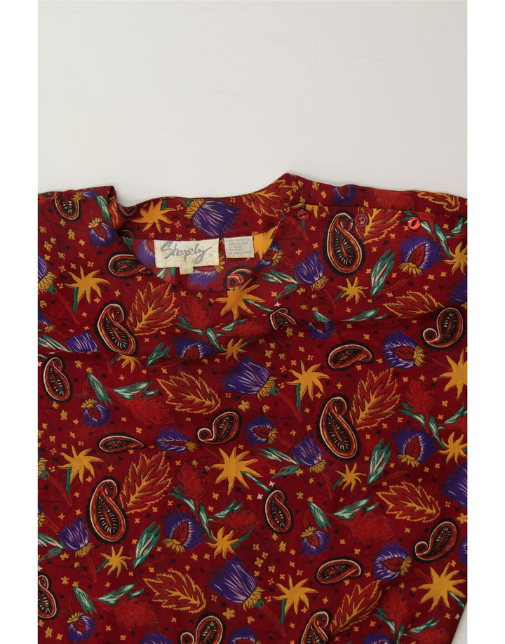 VINTAGE Womens Oversized Blouse Top US 12 Large Red Paisley Polyester Vintage Vintage and Second-Hand Vintage from Messina Hembry 