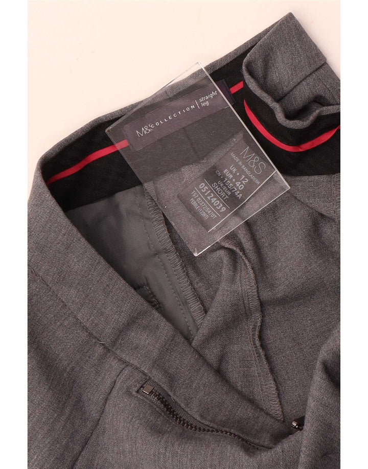 Marks & Spencer Damen gerade Anzughose UK 12 Medium W30 L28 Grau