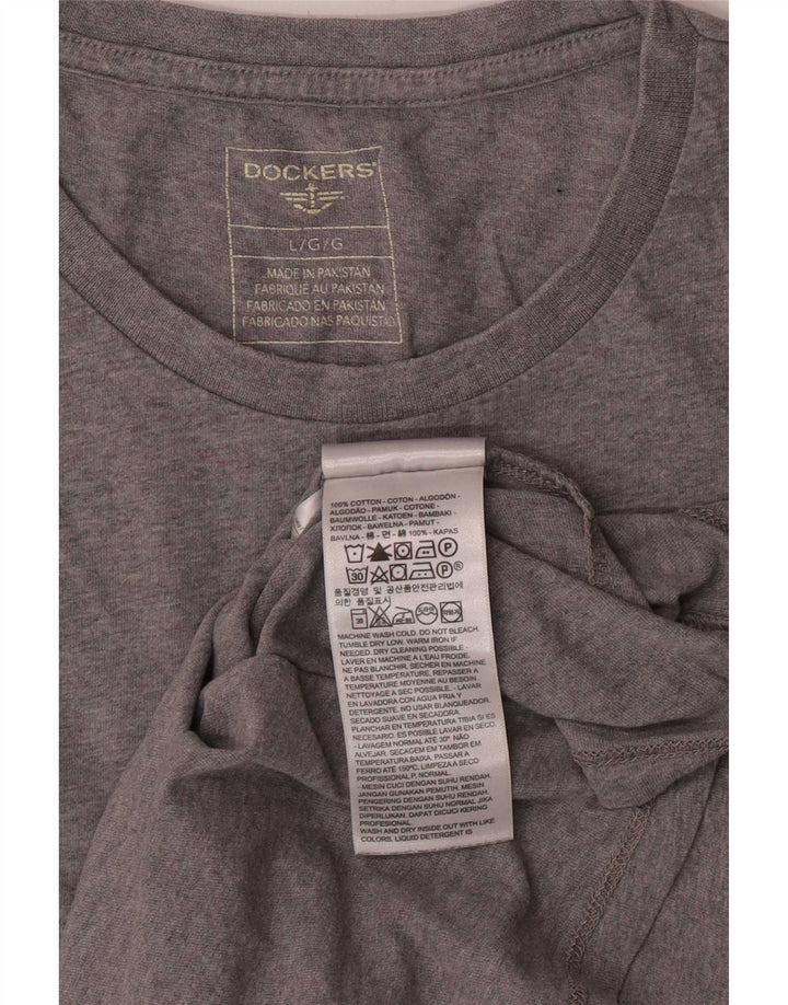 Dockers Herren T-Shirt Top Large Grau Baumwolle