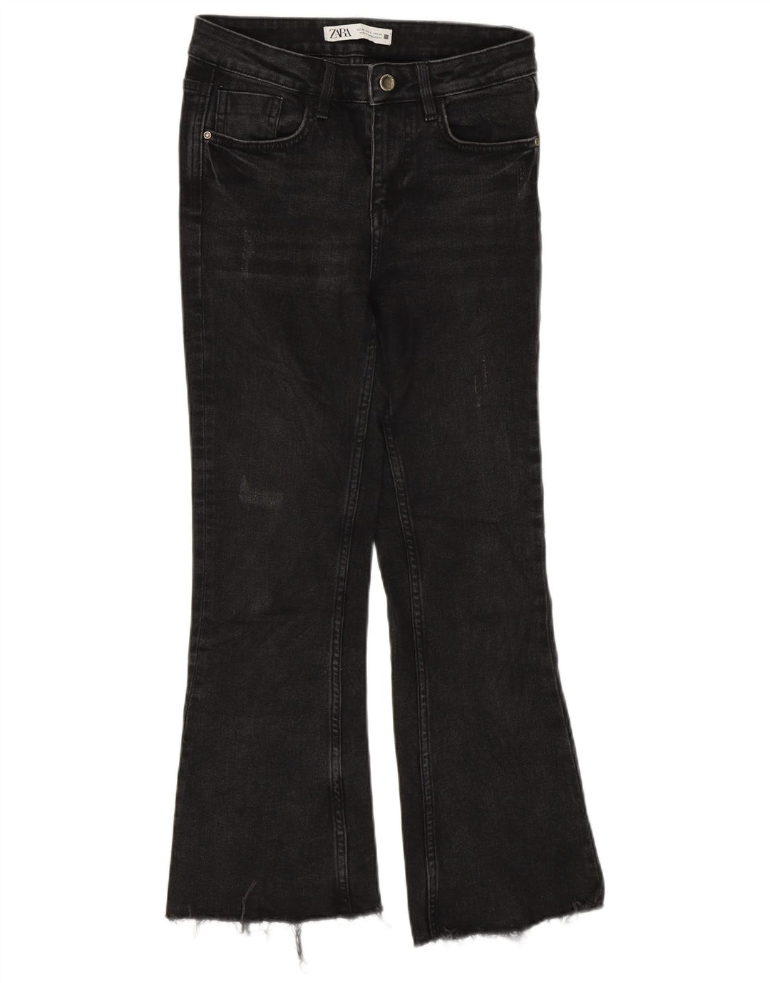 Zara Damen Crop Bootcut Jeans EU 34 2XS W24 L25 Grau
