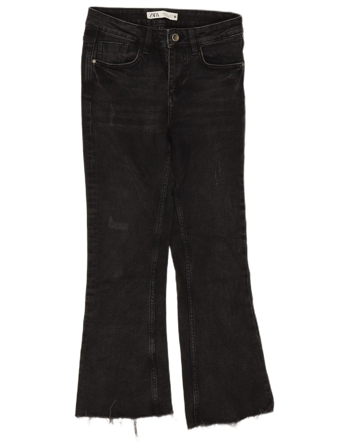 Zara Damen Crop Bootcut Jeans EU 34 2XS W24 L25 Grau