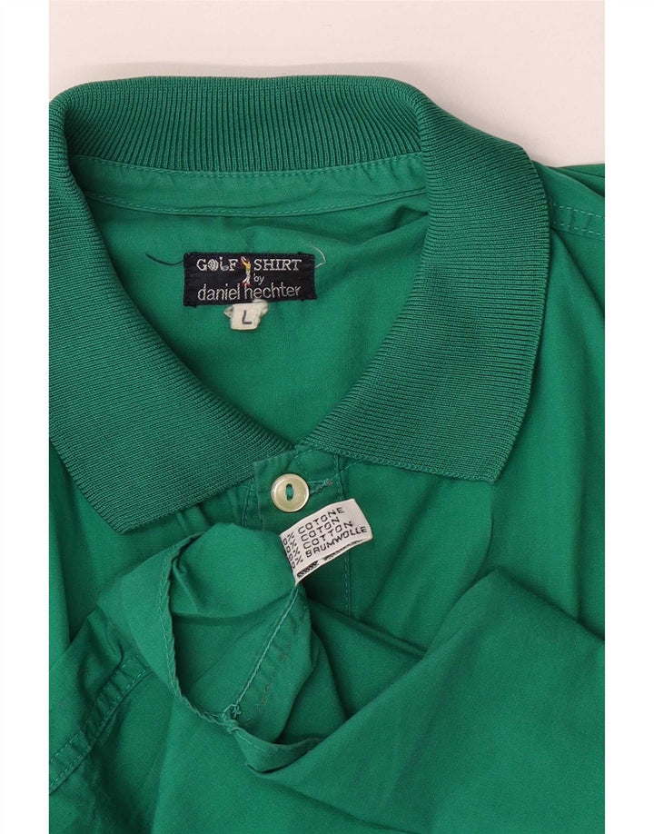 Vintage Herren Kurzarm Pullover Shirt Große grüne Baumwolle