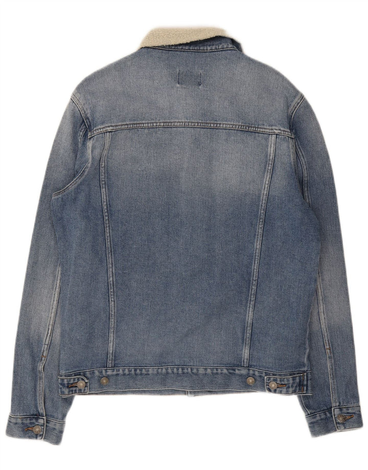 Lee Herren-Jeansjacke „Riders“, UK 40, Größe L, Blau, Colourblock-Baumwolle