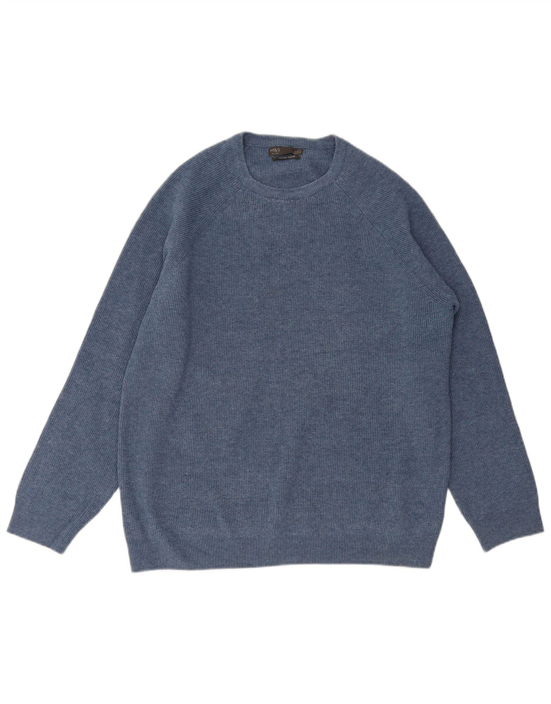 Marks & Spencer Herren-Pullover mit Rundhalsausschnitt, XL, Blau, Polyester