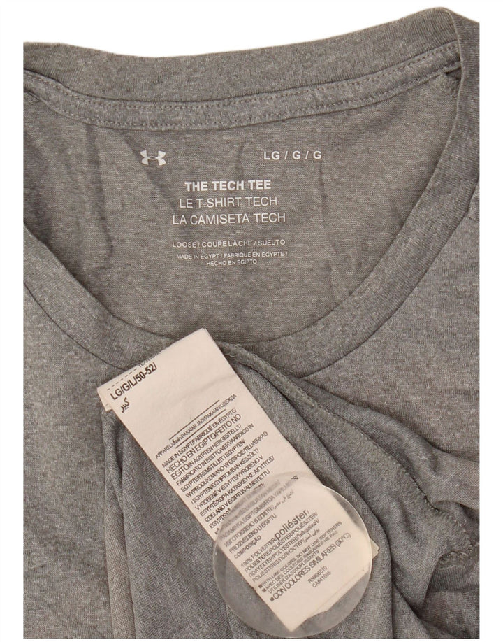 Under Armour Herren-T-Shirt-Oberteil, großes, grau meliertes Polyester