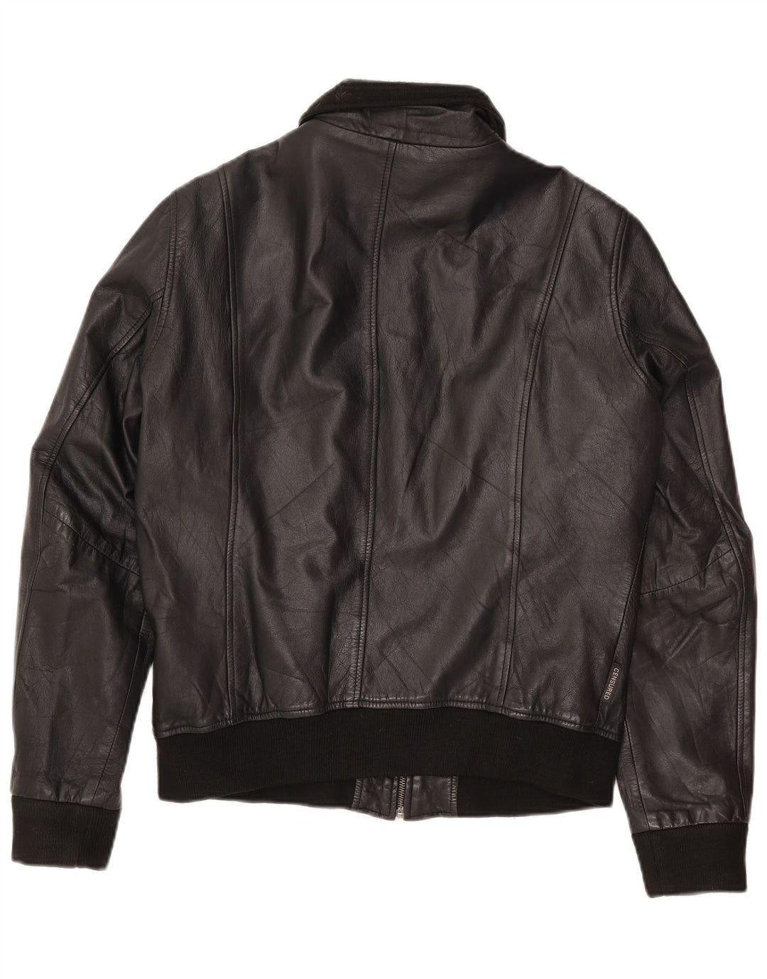 Censured Damen Lederjacke UK 14 Großes schwarzes Leder