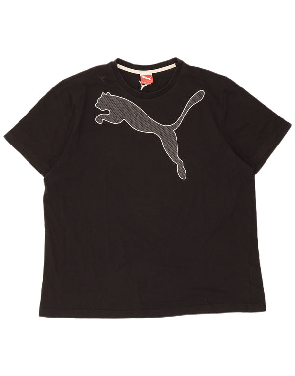 Puma Herren Grafik T-Shirt Top 2XL Schwarz Baumwolle