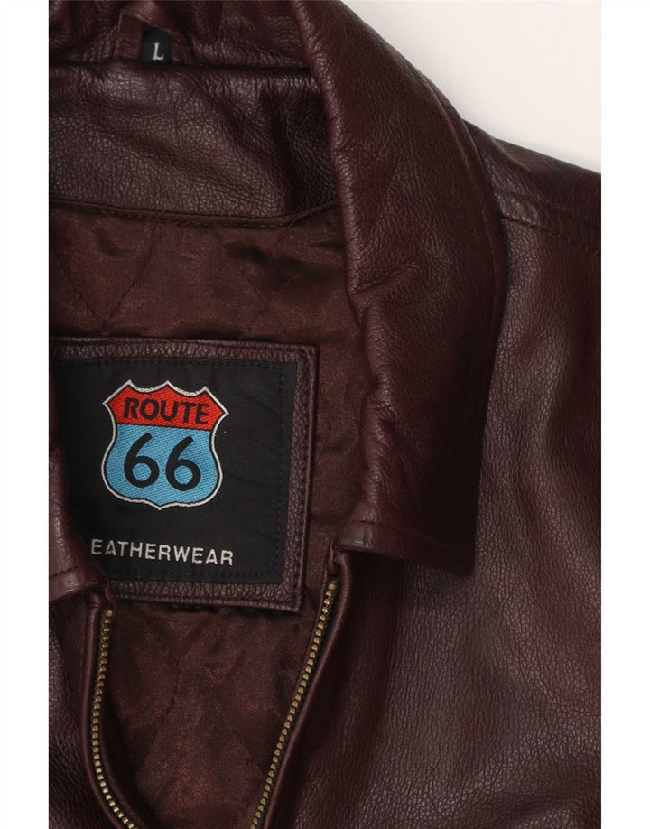 Route 66 Herren Lederjacke UK 40 Large Burgund