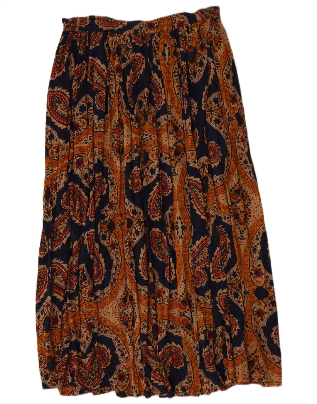 Flash Damen Faltenrock Small W27 Marineblaue Paisley-Viskose