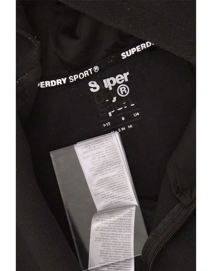 SUPERDRY Damen-Kapuzenpullover mit grafischem Reißverschluss, UK 12, Mittelschwarz, Polyester