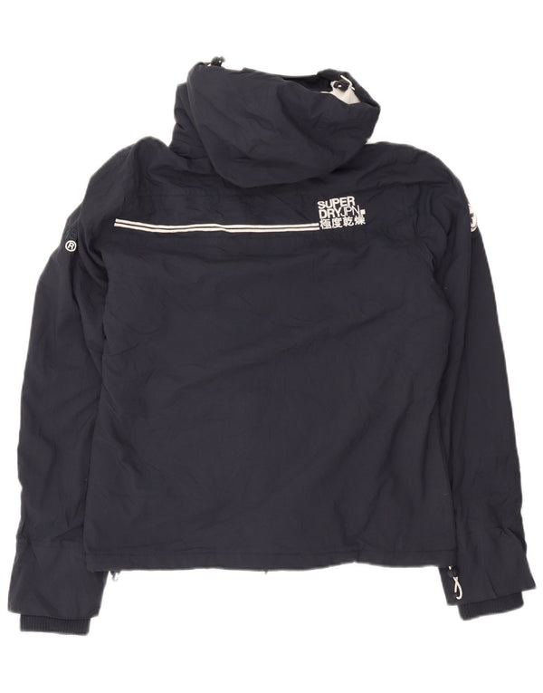 Superdry Damen-Windbreakerjacke mit grafischer Kapuze, Gr. 16, Marineblau