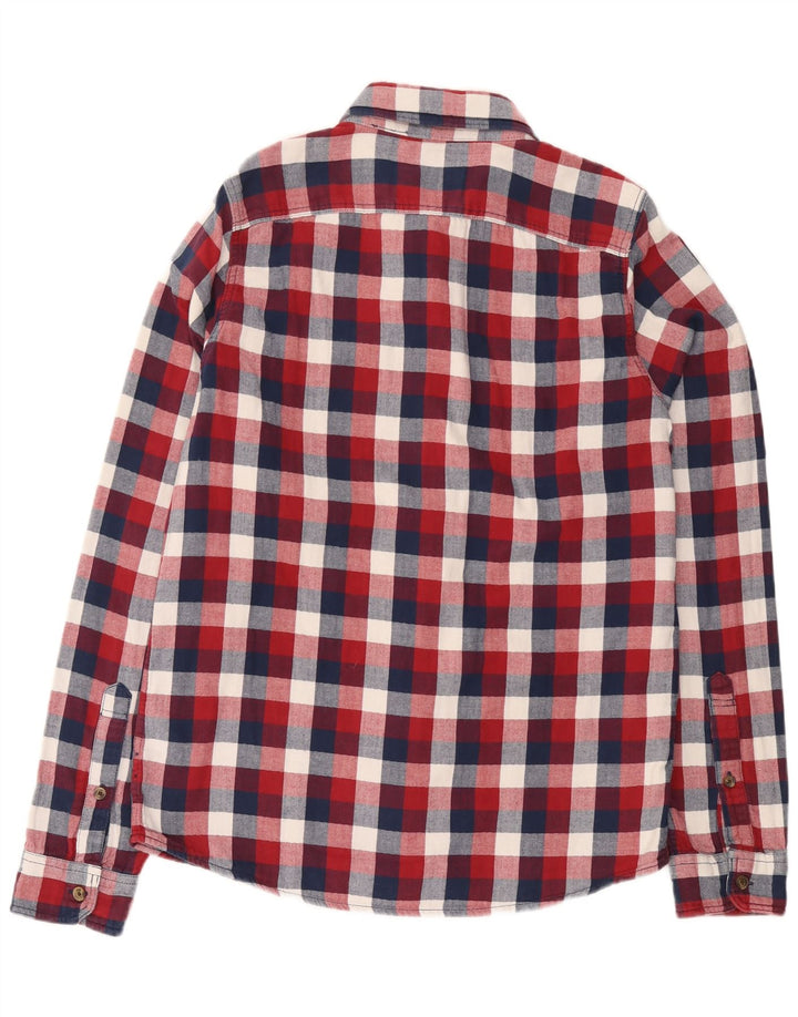 ABERCROMBIE & FITCH Herren-Muskel-Flanellhemd 2XL, rot kariert, Baumwolle