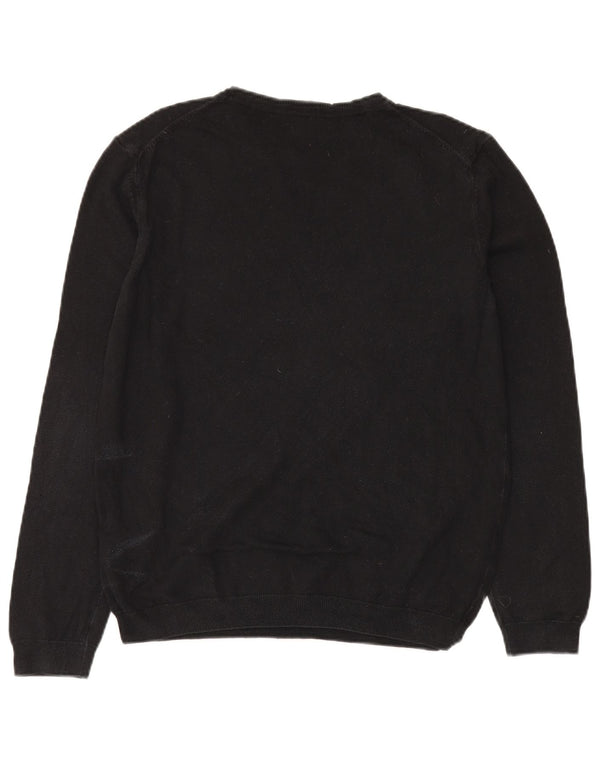 Hugo Boss Mens Regular Fit Crew Neck Jumper Sweater Large Black Cotton