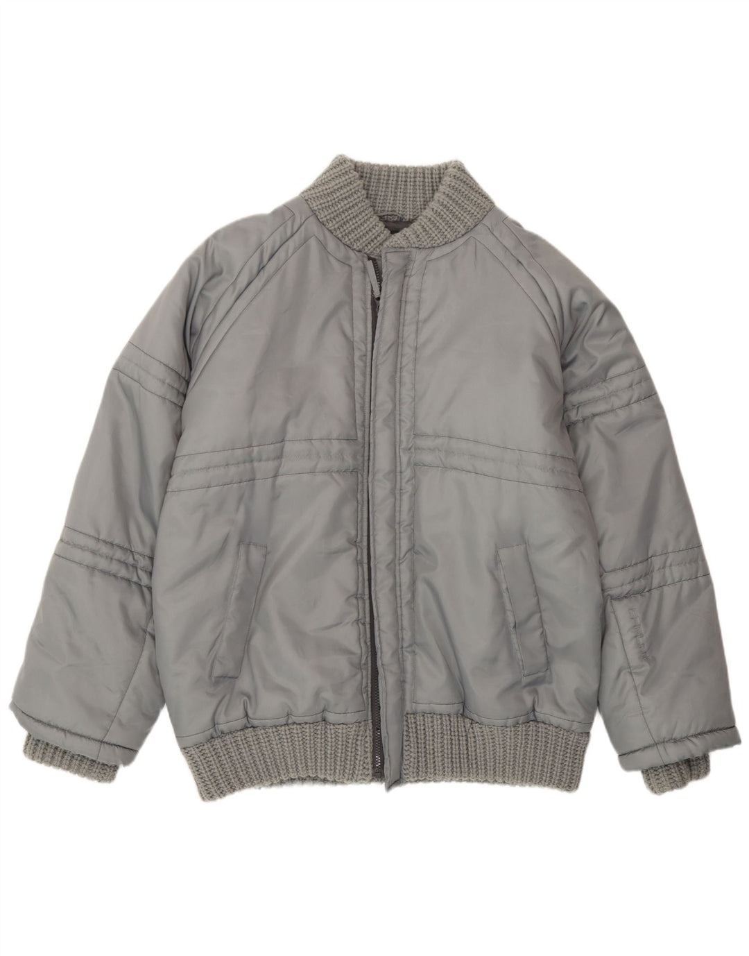 Vintage Herren Wattierte Jacke UK 44 2XL Grau Polyester