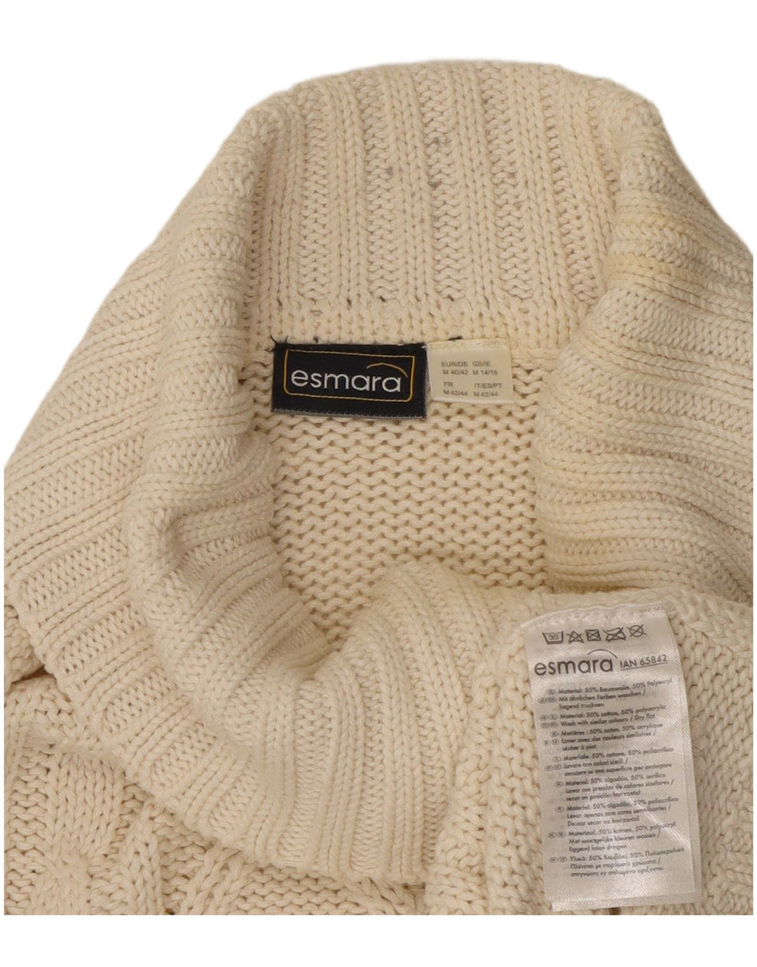 ESMARA Rollkragenpullover für Damen, UK 14, mittelgrau, aus Baumwolle