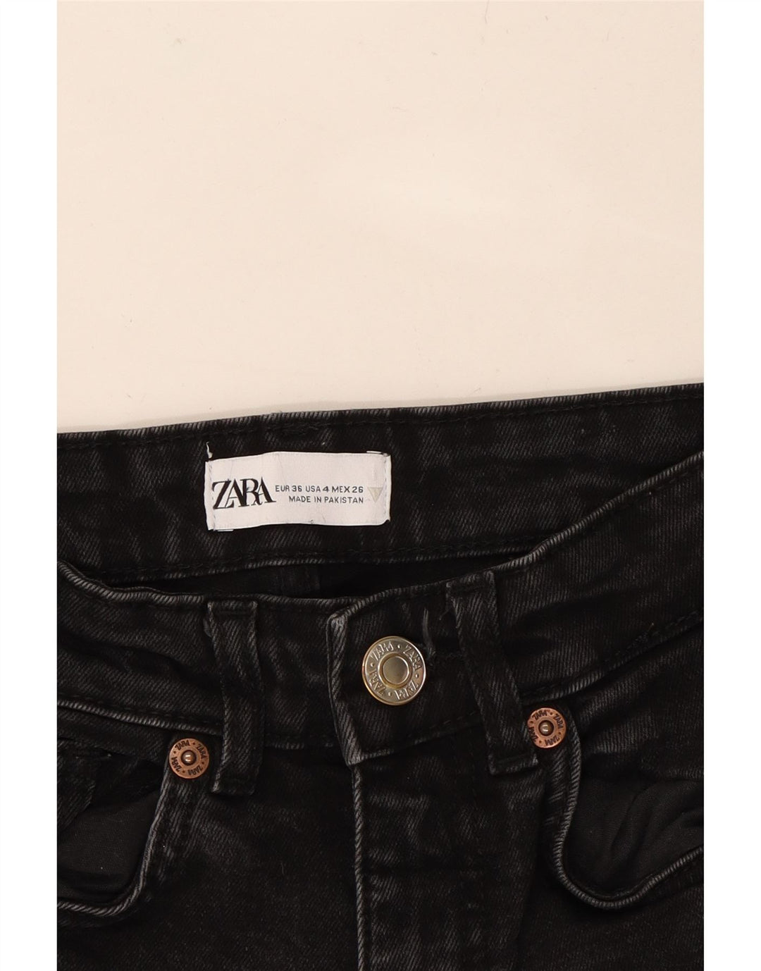 ZARA Womens Bootcut Jeans EU 36 XS W26 L26 Black Vintage Zara and Second-Hand Zara from Messina Hembry 