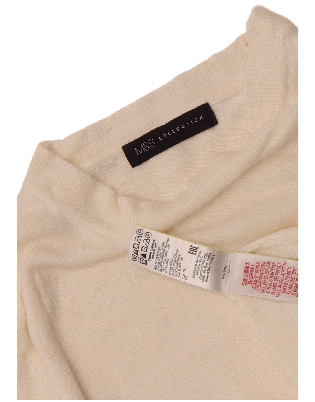 Marks & Spencer Damen-Pullover mit U-Boot-Ausschnitt, Größe S, gebrochenes Weiß