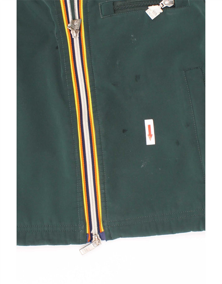 K-Way Jungen-Windbreakerjacke mit Kapuze, 4–5 Jahre, grünes Polyester