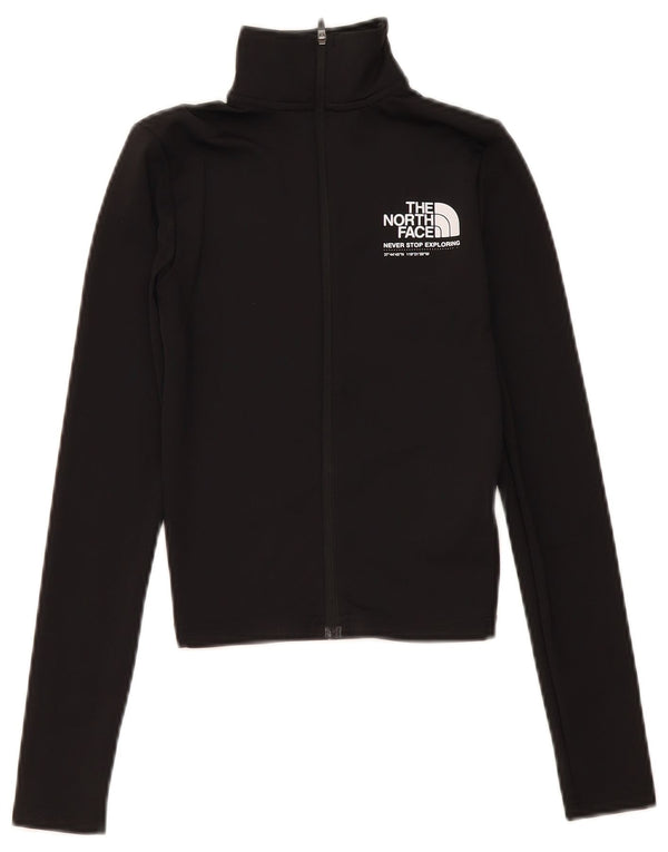 The North Face Womens Crop Graphic Trainingsanzug Top Jacke UK 4 XS Schwarz