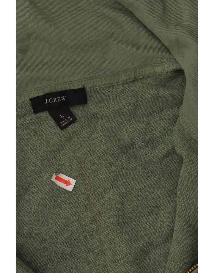 J. CREW Übergroßer Damen-Sweatshirtpullover mit Reißverschluss am Hals, Gr. 16, Grün