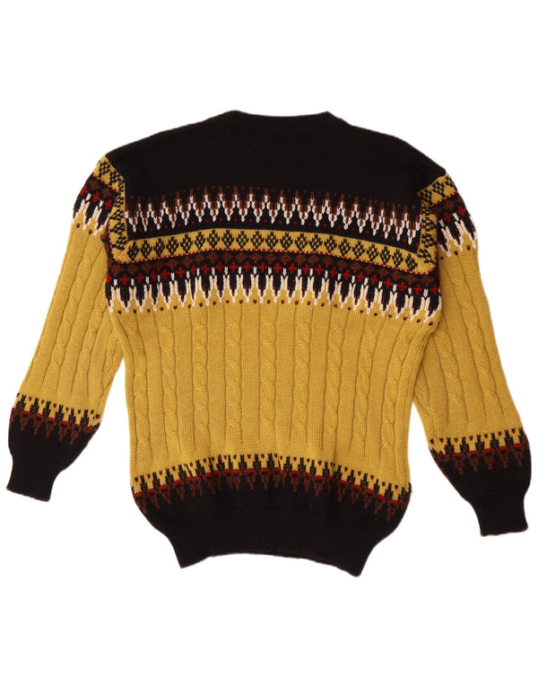 Vintage Herren Pullover mit Rundhalsausschnitt, groß, mehrfarbig, Fair-Isle-Acryl