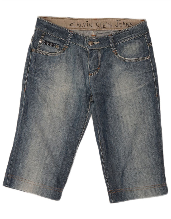 Calvin Klein Damen Bermuda Denim Shorts W26 Kleine blaue Baumwolle