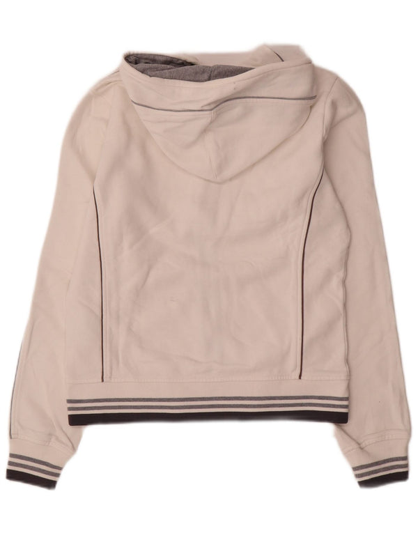 Champion Damen-Kapuzenpullover mit Reißverschluss, UK 14, mittelweiße Colourblock-Baumwolle