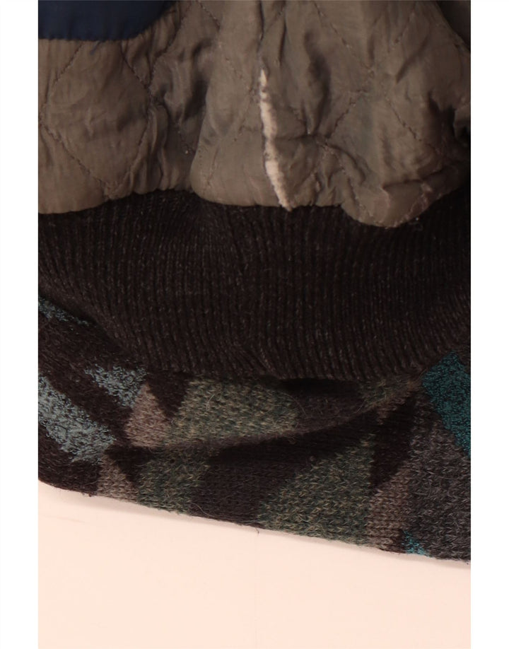 Vintage Herren Bomberjacke UK 42 XL Mehrfarbige geometrische Alpakawolle