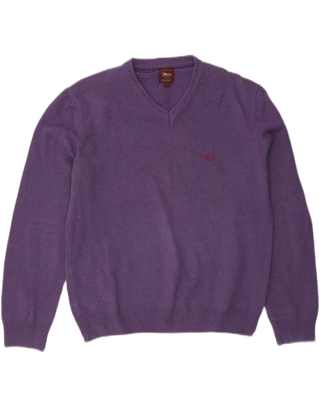 Marlboro Classics Herren-Pullover mit V-Ausschnitt, groß, violette Wolle