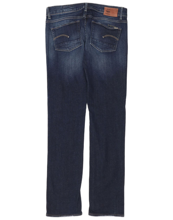 G-Star Damen 3301 Low Waist Acid Wash Straight Jeans W29 L34 Marineblau