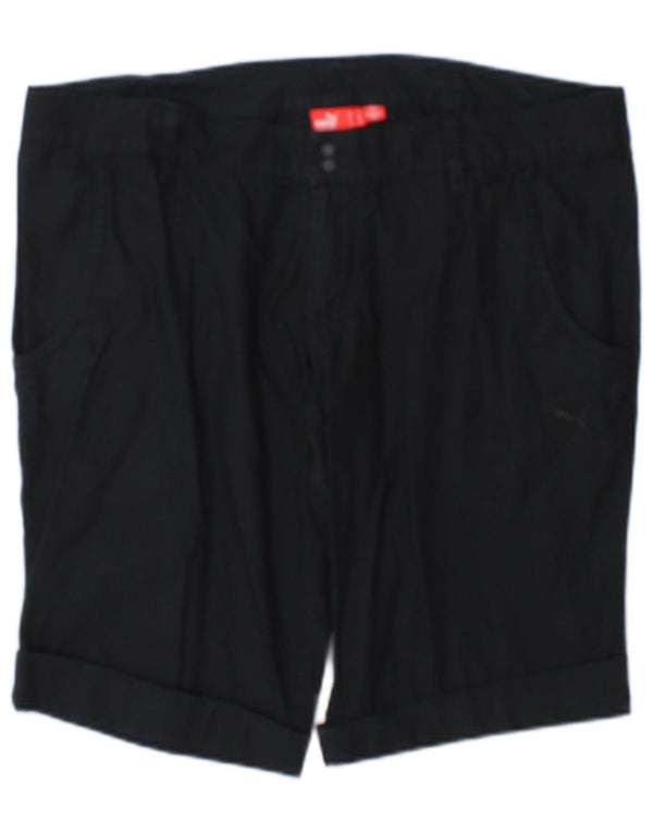 Puma Damen Casual Shorts UK 14 Large W34 Marineblau Nadelstreifen