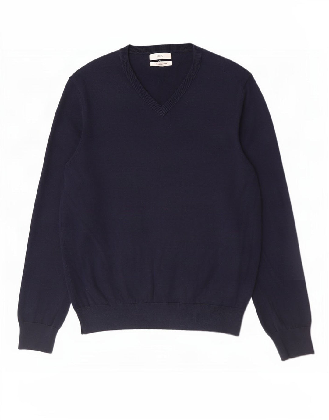Marks & Spencer Herren-Pullover mit V-Ausschnitt, groß, marineblaue Baumwolle