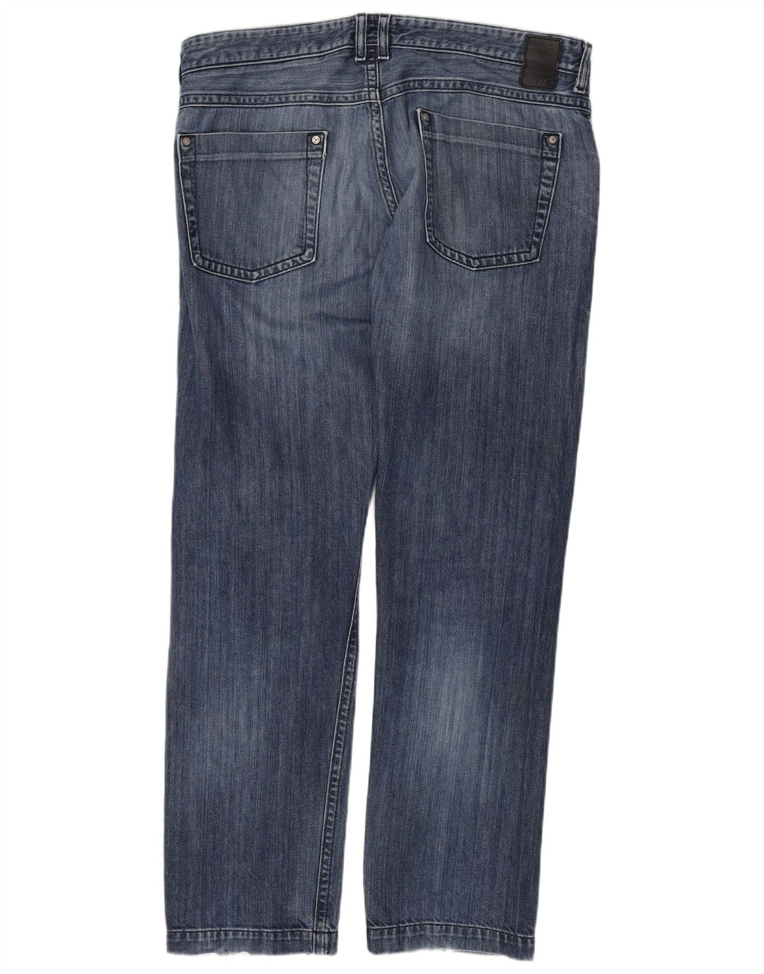 HUGO BOSS Herren Straight Jeans W38 L34 Blaue Baumwolle