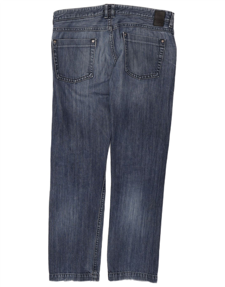 HUGO BOSS Herren Straight Jeans W38 L34 Blaue Baumwolle