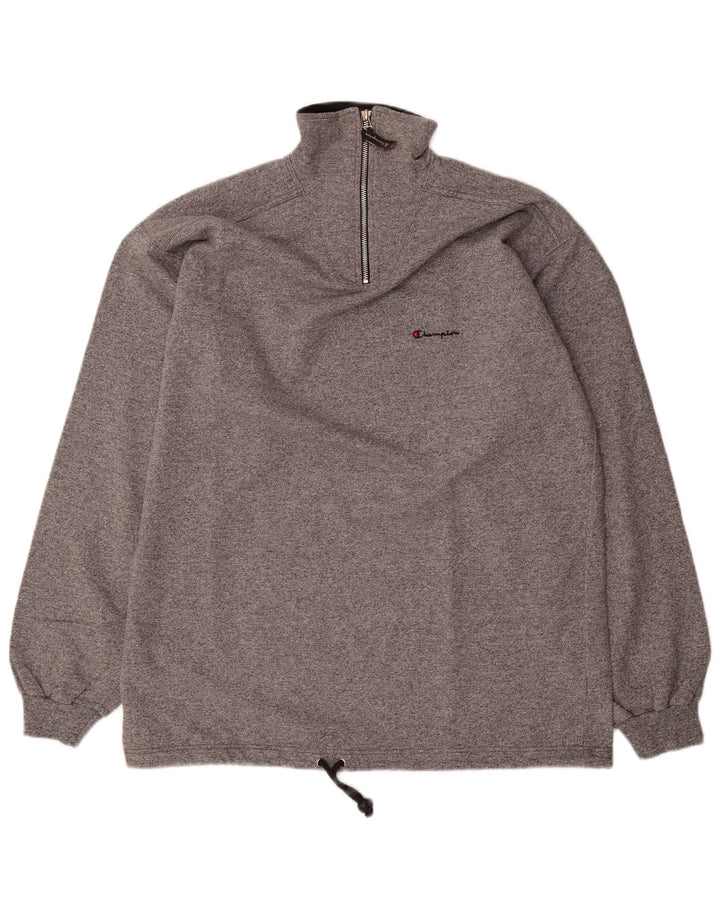 Champion Herren-Sweatshirt mit Reißverschluss, 2XL, graue Baumwolle