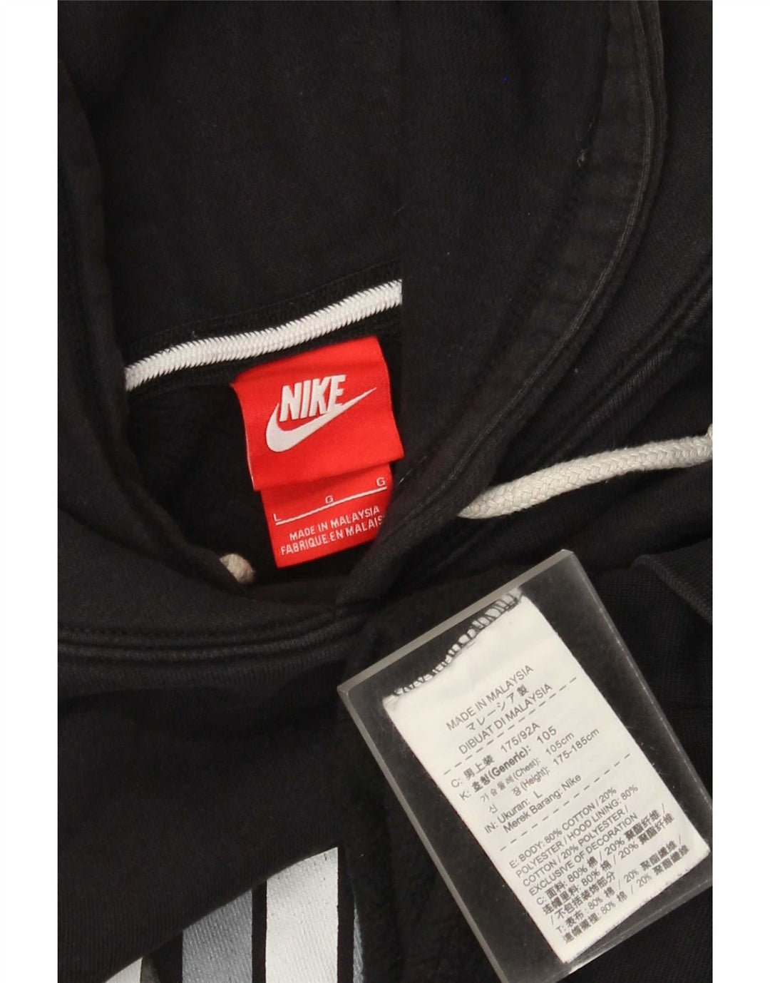 Nike Herren-Kapuzenpullover mit Grafik, groß, aus schwarzer Baumwolle