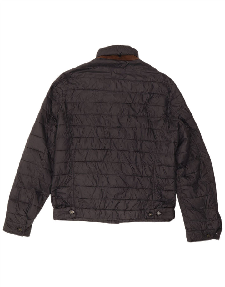 MASSIMO DUTTI Herren Wattierte Jacke UK 40 Large Schwarz Polyester
