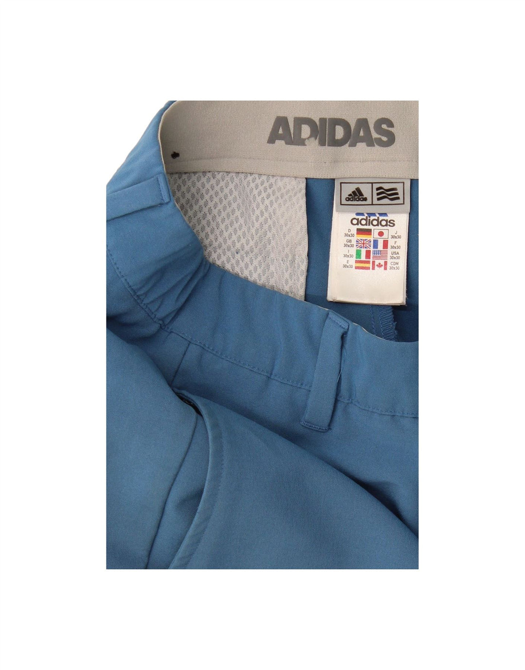 ADIDAS Mens Slim Chino Trousers W30 L30 Blue Polyester