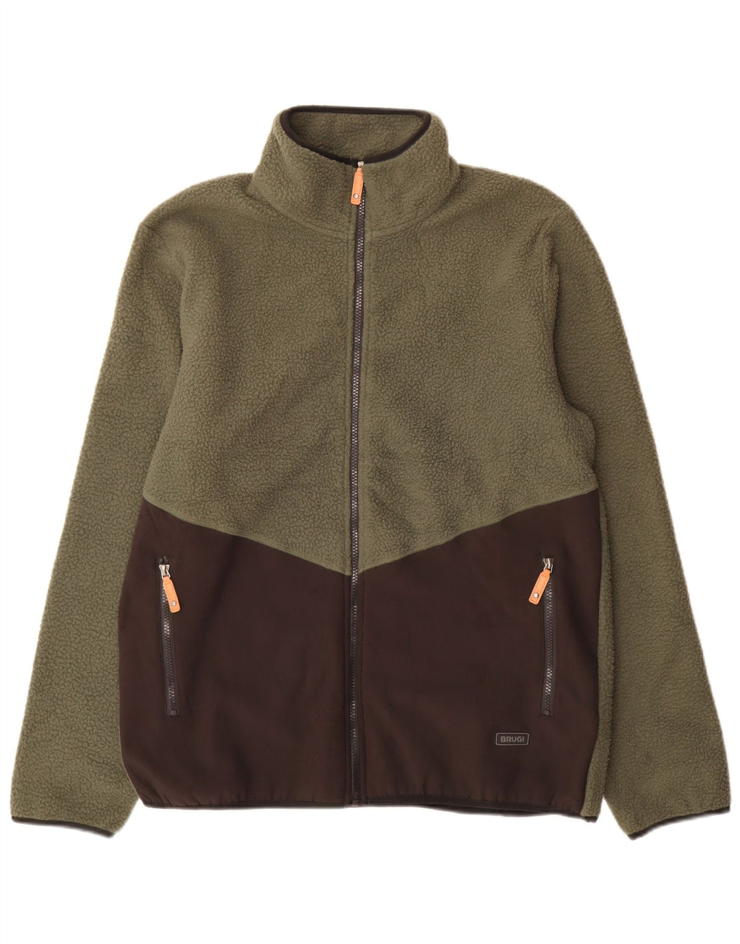 Brugi Herren Fleecejacke UK 42 XL Grün Colourblock Polyester