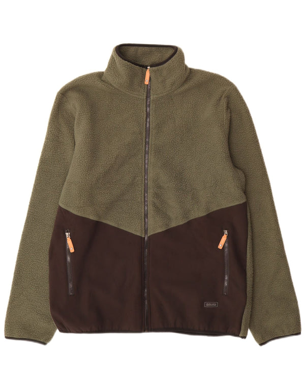 Brugi Herren Fleecejacke UK 42 XL Grün Colourblock Polyester