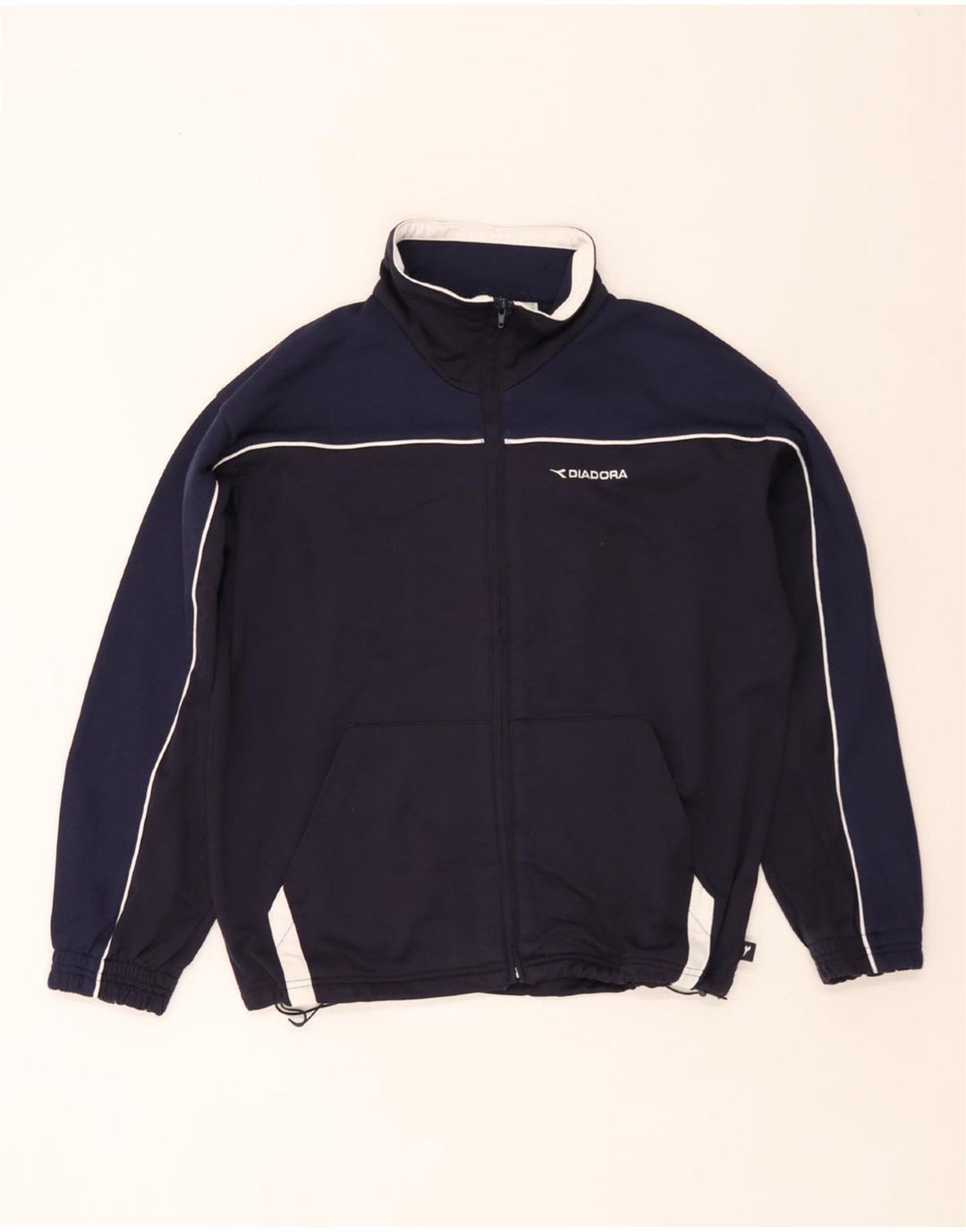 Diadora Herren-Trainingsanzug-Top-Jacke, UK 38, mittleres Marineblau, Farbblock