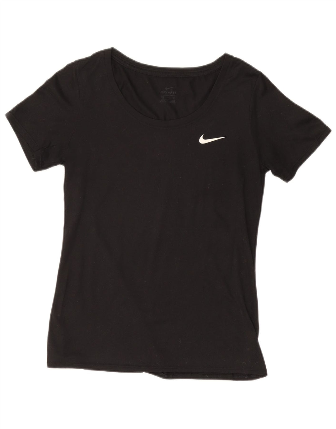 NIKE Damen Dri Fit T-Shirt Top UK 10 Small Schwarz