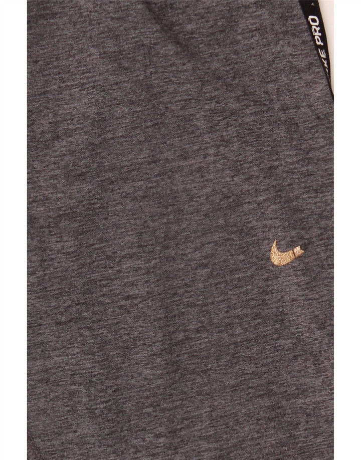 NIKE Womens Dri Fit Graphic Leggings UK 12 Mittelgrauer Farbblock
