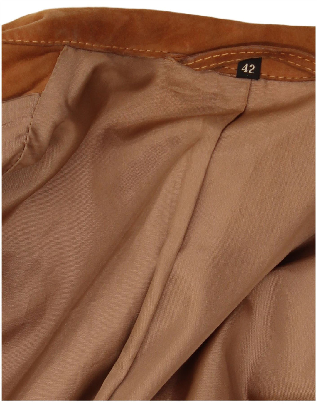 VINTAGE Damen 3-Knopf-Wildleder-Blazerjacke IT 42 Mittelbraun